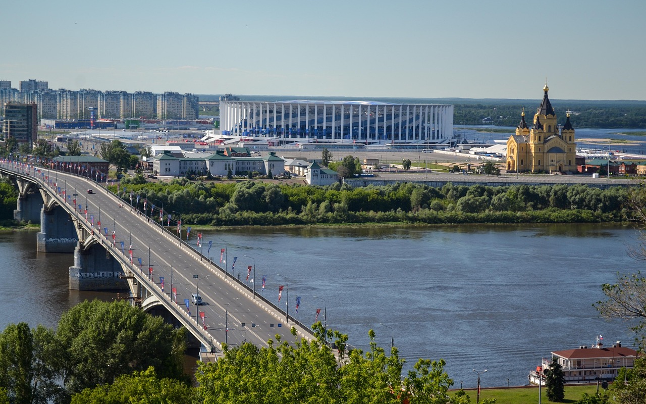 stadium, nizhny novgorod, russia, football russia, football nizhniy novgorod, nature, volga, oka, temple, landscape, community, river, at home, the park, architecture, beautiful, building, water, city, sky, cities, the world cup